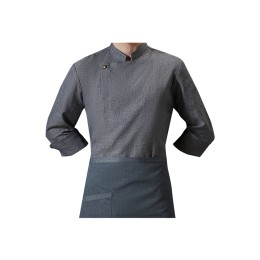 A large number of custom-made hotel chef overalls, men's and women's autumn and winter long sleeves, high-end dining hot pot restaurants, cotton and linen tooling linen chef coat SKKI075 A large number of custom-made hotel chef overalls, men's and women's autumn and winter long sleeves, high-end dining hot pot restaurants, cotton and linen tooling linen chef coat SKKI075